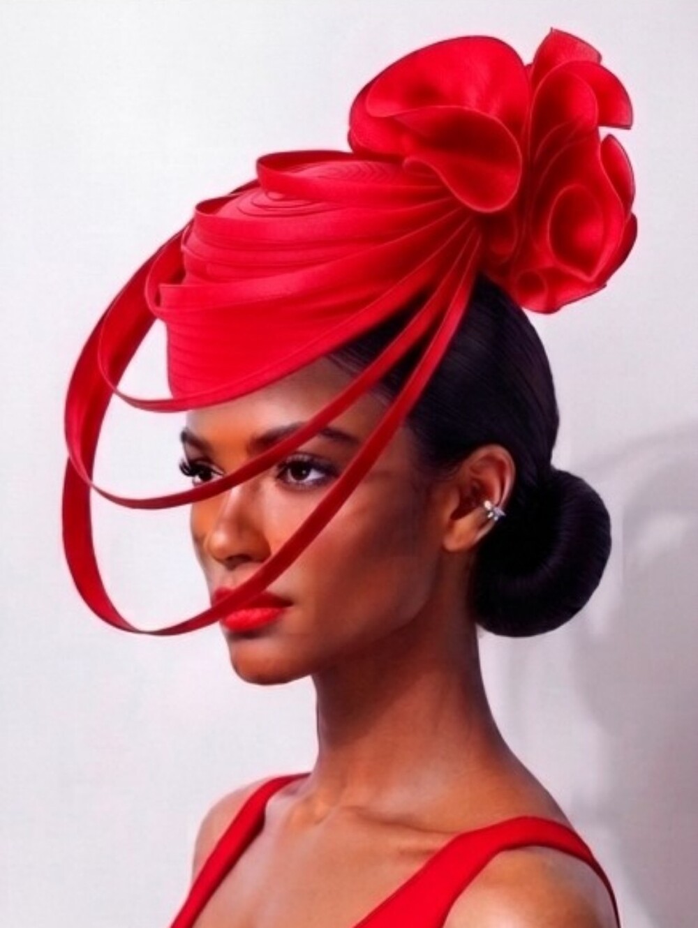 Beloved Millinery Gorgeous Unique Red Caged Front Pillbox Hat Tea Brunch Church